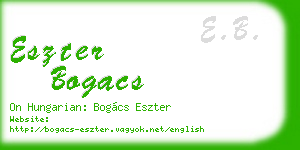eszter bogacs business card